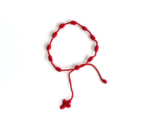 Denario de cordón rojo, brazalete ajustable