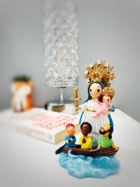 Imagen Católica de la Virgen de la Caridad del Cobre  Diseño para niños - Resin Catholic Statue Our Lady of Charity 5.5" Baby Face Design